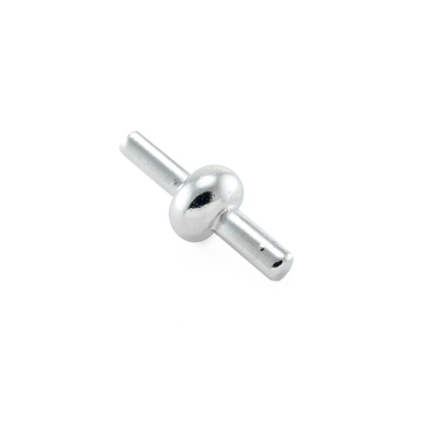 Fermoir en métal de 17mm.de long pour les tubes en PVC (Buna) de 4mm.de diamètre. Couleur: Argenté Code: 1150318 --- Fermoir 17mm. Pour PVC creux 4mm.---