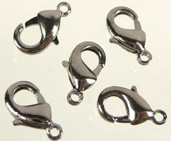 Fermoir en métal de forme ovale de +- 12 x 6mm. Mousqueton. Couleur: Nickel Noir Code: D07814 --- Mousqueton 12 x 6 Nickel noir---