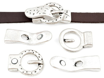 Fermoir/boucle magnétique de métal ± 38x21mm (trou ± 9,5x2mm) Couleur: Vx. Argent Code: D11829 --- Fermoir Boucle Aimant 38x21mm .Vx Argent---