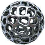 Code: KGM062    --- Boule 25mm. Creuse vx.argent---