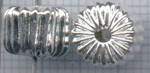 BDSN04 --- Perle metal Striee argente Tonneau--- **Cliquez_sur_la_photo_pour_l'agrandir**