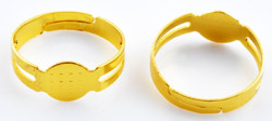 Code: D14701    --- Bague reglable, plateau 8mm. Or---