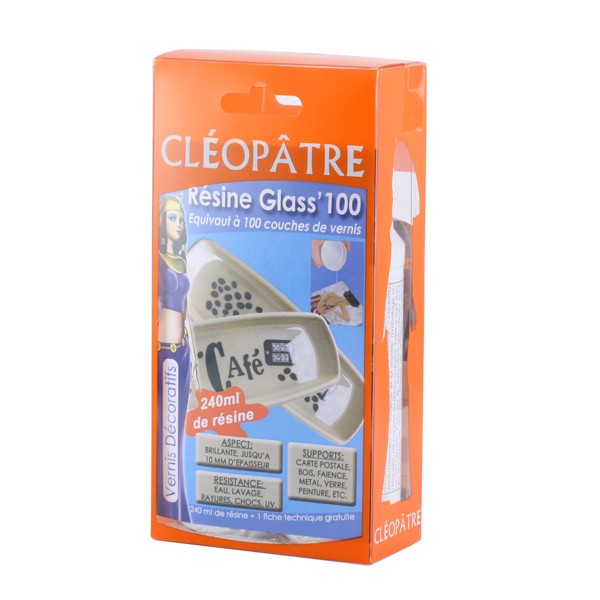 Code: 2280000    --- Resine Glass100 Cleopatre 240 ml avec fiche conseils---
