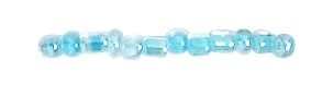 1 tube de +- 7 grammes de rocailles ronde de +- 2,5mm.de diamètre. Couleur: Turquoise nacré Code: 1180385.060 --- Tube 7grs.Rocailles 2,5 Turquoise Nacre---