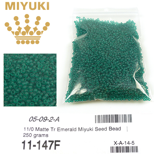 Code: D14004 (11/0 Transparent Matte Emerald 147F 1100Pcs.) 