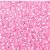 Perle de rocaille de la marque Miyuki. Perle en verre de dimension 11/0. Sachet de +- 10 grammes, soit +- 1100 pièces. Silverlined Dyed Carnation Pink 22 : Rose et Argent Code: D14007 --- 11/0 Silverlined Dyed Carnation Pink 22 ---