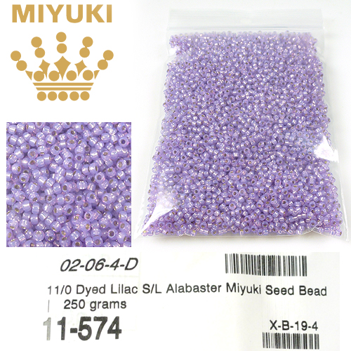 Code: D14015 (11/0 Dyed Lilac Silverlined Alabaster 574) 