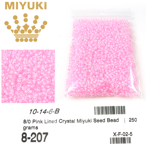 Code: D14021 (8/0 Pink Lined crystal 207) 