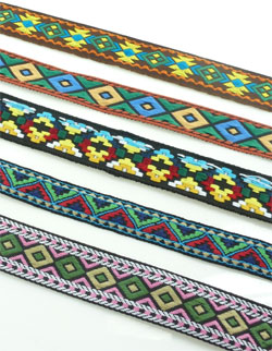 Code: D15713    --- 5 rubans textile 20-24mm x 1m. Aztec---