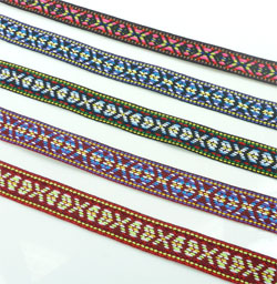 Code: D15715    --- 5 rubans textile 20mm x 1m. Aztec---