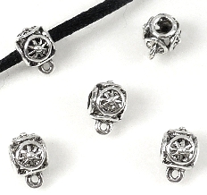 Code: D13684    --- Rondelle 7x11 avec o eil 1mm. Vx Argent---