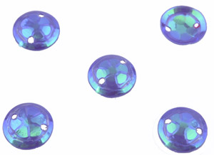 Paillettes de matière synthétique pour enfiler/coudre ± 8mm (trous ± 0,7mm) (± 2300 pcs.). Couleur: Bleu Foncé AB Code: D15527 --- 2301 Pcs. Sequin 8mm. Bleu Fonce AB---