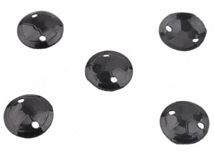 Paillettes de matière synthétique pour enfiler/coudre ± 8mm (trous ± 0,7mm) (± 2300 pcs.). Couleur: Noir Code: D15533 --- 2300 Pcs. Sequin 8mm. Noir ---