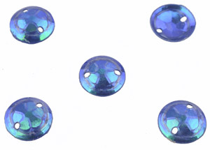 Paillettes de matière synthétique pour enfiler/coudre ± 8mm (trous ± 0,7mm) (± 2300 pcs.). Couleur: Bleu Foncé AB Code: D15534 --- 2300 Pcs. Sequin 8mm. Bleu Fonce AB---