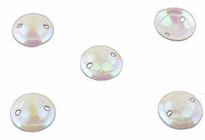 Paillettes de matière synthétique pour enfiler/coudre ± 8mm (trous ± 0,7mm) (± 2300 pcs.). Couleur: Blanc AB Code: D15538 --- 2300 Pcs. Sequin 8mm. Blanc AB---