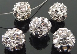 Code: D07130 (Boule metal strass 8mm. Cristal) 