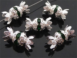Code: D08213    --- Strass boule , 2 calottes Vert emeraude---