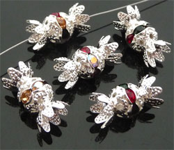 Code: D08219    --- Strass boule , 2 calottes Multicouleur---