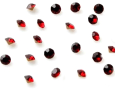 Répliques de diamant en verre cristal, circulaires aux facettes ± 1,5mm (± 50 pcs.). Couleur: Siam Code: D16775 --- 54 x Strass Circulaires Facettes 1,5mm Siam---