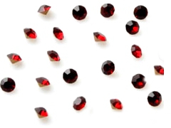 Répliques de diamant en verre cristal, circulaires aux facettes ± 1mm (± 50 pcs.). Couleur: Siam Code: D16781 --- 50 x Strass Circulaires Facettes 1mm Siam---