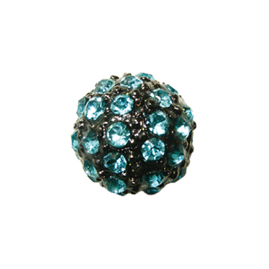 Code: KHY900_TU    --- Strass Metal Shamballa 6mm. Turquoise---