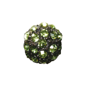Code: KHY900_VT    --- Strass Metal Shamballa 6mm. Vert Tilleul---