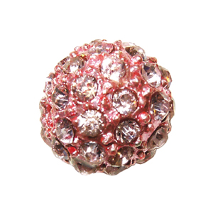 Code: KHY901_PK    --- Strass Metal Shamballa 10mm. Rose---