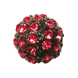 Code: KHY901_RG    --- Strass Metal Shamballa 10mm. Rouge---