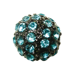 Code: KHY901_TU    --- Strass Metal Shamballa 10mm. Turquoise---