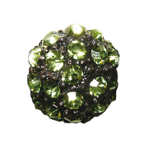 Code: KHY901_VT    --- Strass Metal Shamballa 10mm. Vert Tilleul---
