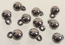 Pendentif, Breloque de matière synthétique. Metal look. Boule +- 11x8mm. Couleur: Nickel noir. Code: D08559 --- Boule synth. Breloque 11x8mm. Nickel noir---