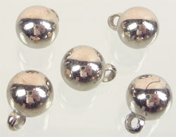 Code: D08564    --- Breloque synthetique Boule 15x12mm. Nickel---