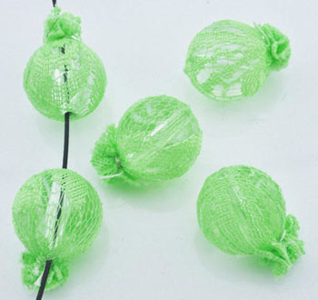 Code: D09006    --- Perle dentelle 18mm. Vert Clair---