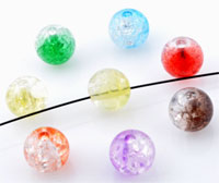 Mélange de perles de matière synthétique, circulaire crackle de +- 8mm. Multicouleurs. Par sachet de +- 100grammes. +-370 Pièces Code: D09596 --- Melange Crackle 8mm. +- 370pcs.---