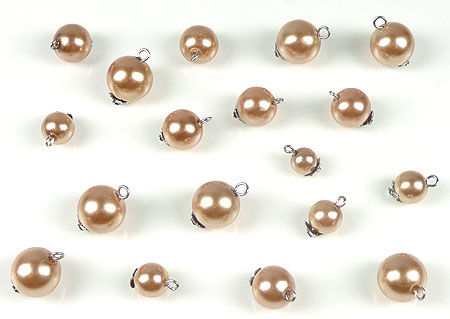 Code: D10493    --- Melange perles avec clou. Marron---
