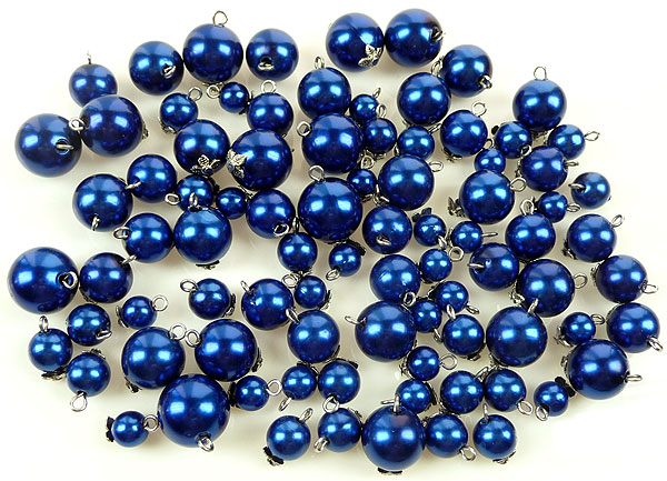 Code: D10498    --- Melange perles avec clou. Bleu Fonce---