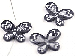 Code: D16042    --- Papillon synth. 21x29mm. Noir---
