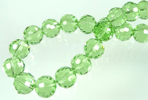 Code: D03400    --- Verre cristal circulaire 96 facettes 12x11. Vert Clair---