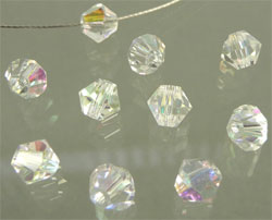 Code: D04799    --- Verre toupie cristal AB facette 6mm.---