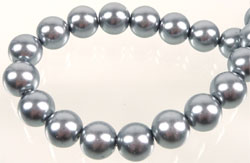 Code: D07278    --- Perle ronde verre 8mm. Argent Gris---