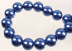 Code: D07280    --- Perle ronde verre 8mm. Bleu Fonce---