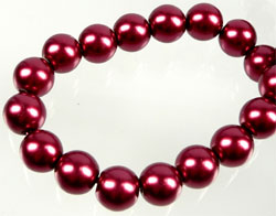 Code: D07281 (Perle ronde verre 8mm. Rouge Fonce) 