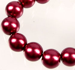 Code: D07295    --- Perle ronde verre 14mm. Rouge Fonce---