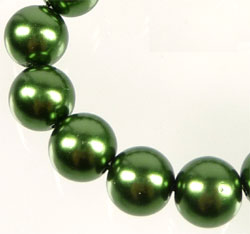 Code: D07300    --- Perle ronde verre 14mm. Vert Fonce---