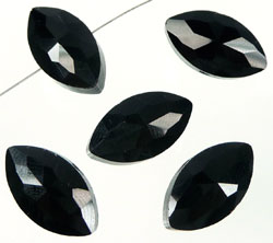 Code: D08800    --- Cristal facettes 16x9x7mm. Jet, Noir---