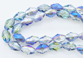 Code: D08978    --- Perle cristal facettes eclats 9x6 Vitrail light---